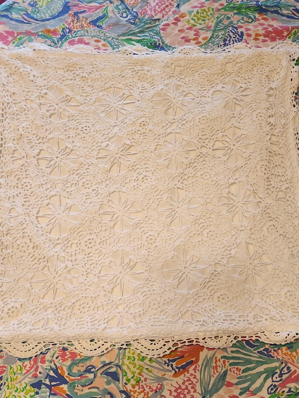 White Lace Crochet Embroidery Decorative Pillow Cover 25